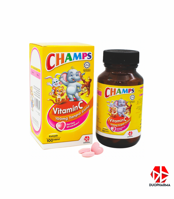 Champs Vitamin C 100mg Strawberry & Orange Flavour