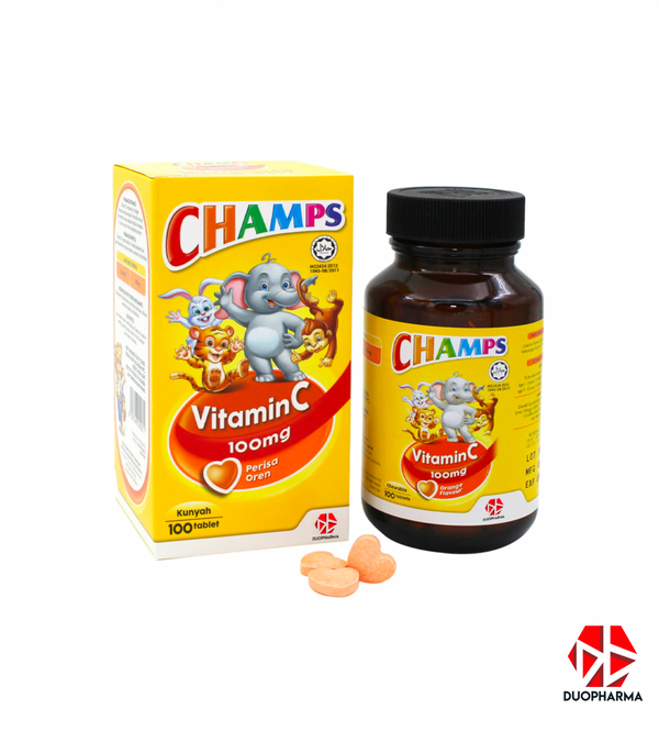 Champs Vitamin C 100mg Strawberry & Orange Flavour